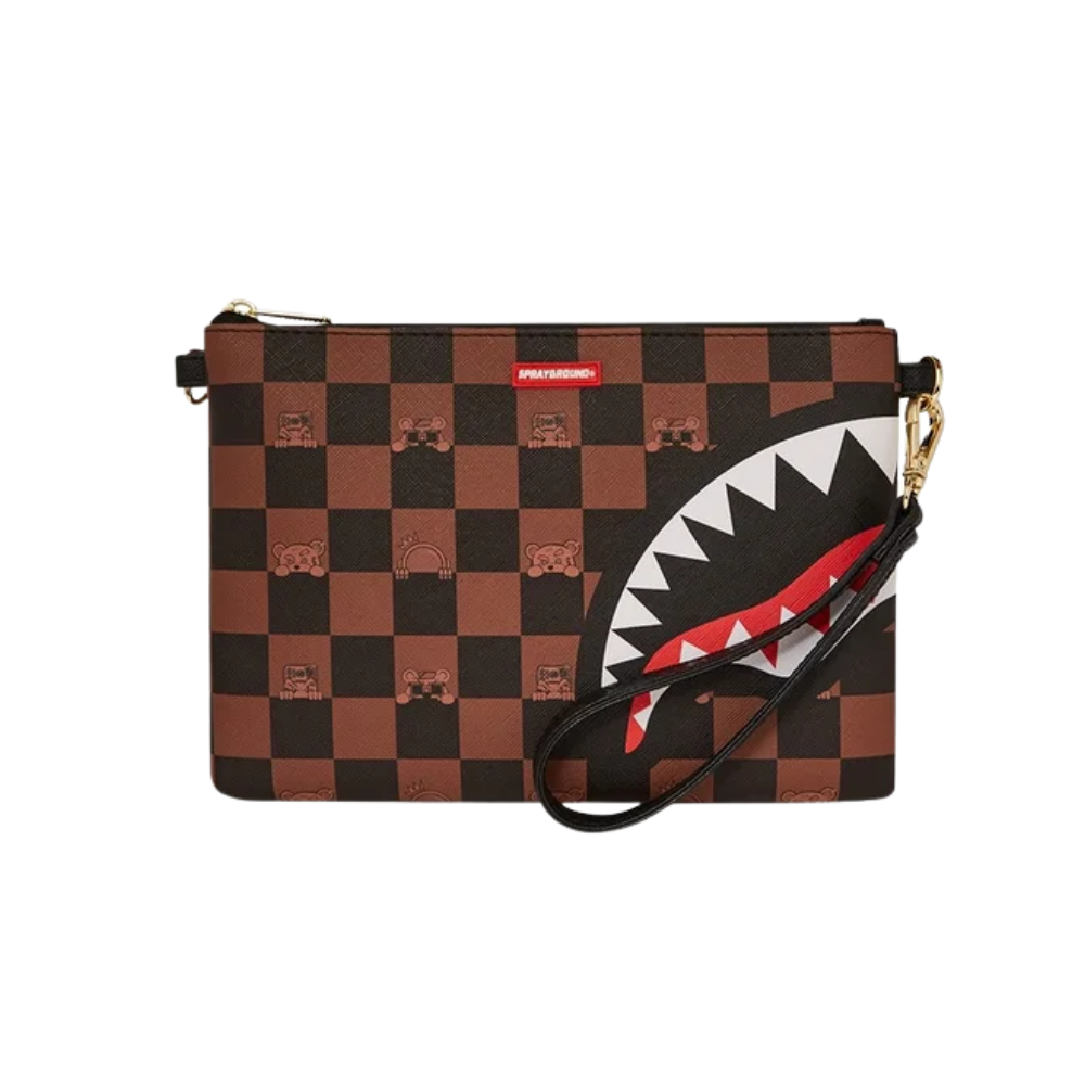 Sprayground Peeking Character Check Pouchette