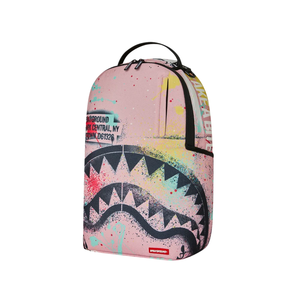 Sprayground Shark Central Pink Lab Coat Street Art DLXSR Backpack
