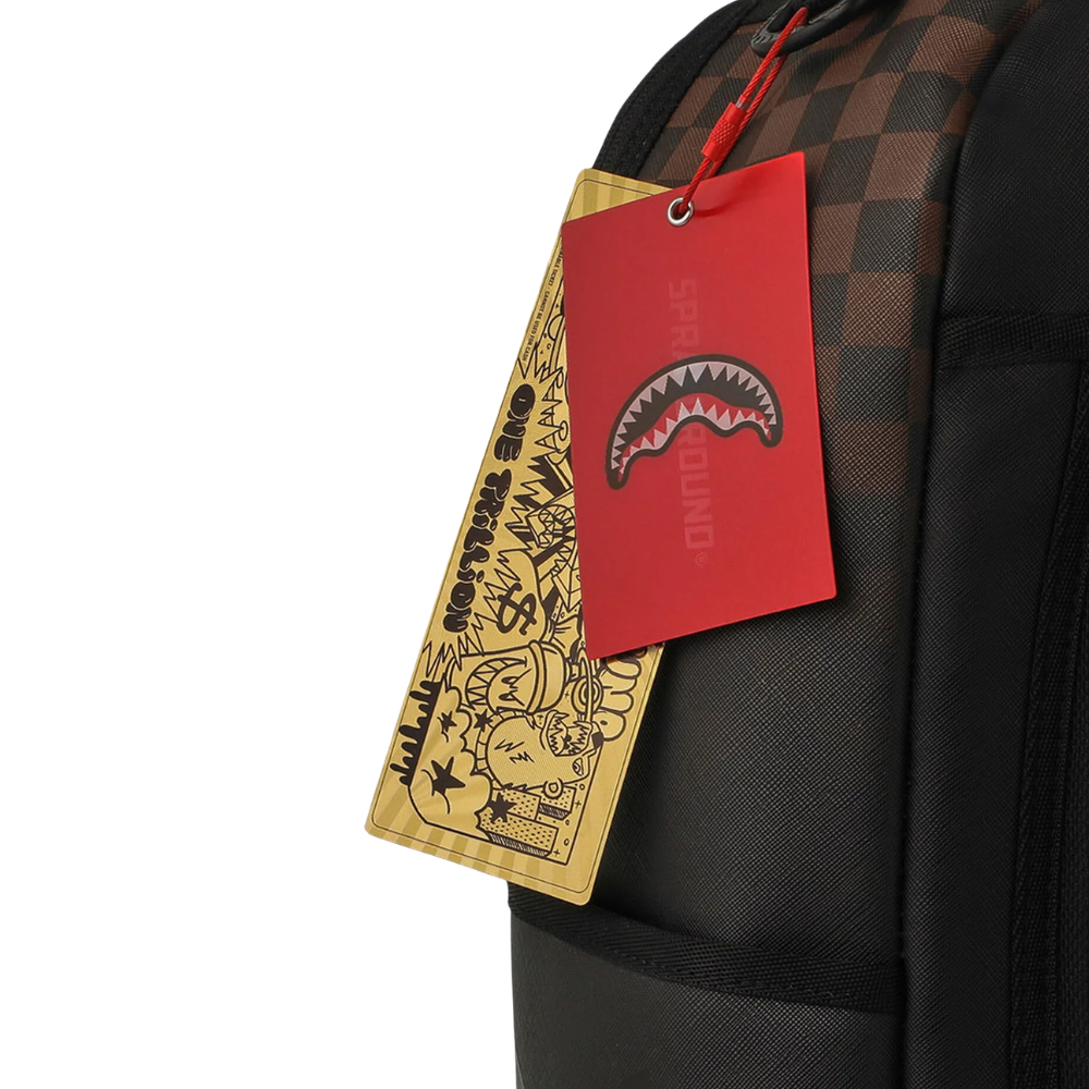 Sprayground Brown Check Ghost Drip DLXSV Backpack