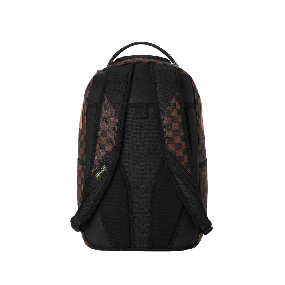 Sprayground Embossed Check Brown DLXSV Backpack