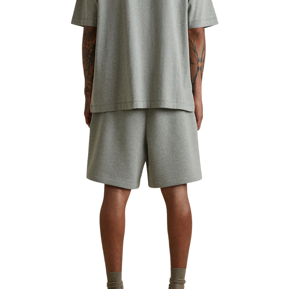 Fear of God ESSENTIALS Concrete Heather Soccer Fleece Sweat Shorts