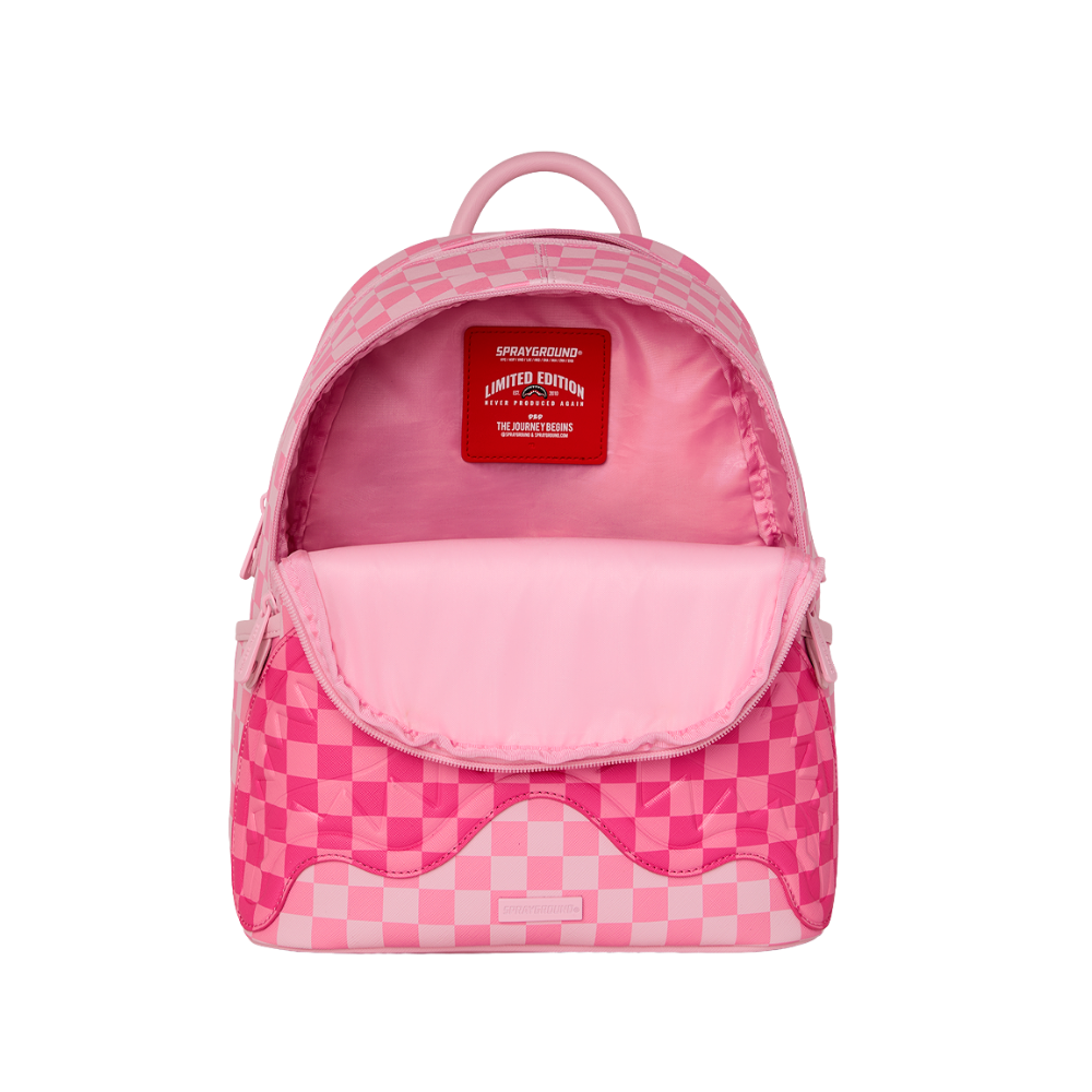 Sprayground Pink Sharks In Paris Patch Savage Backpack