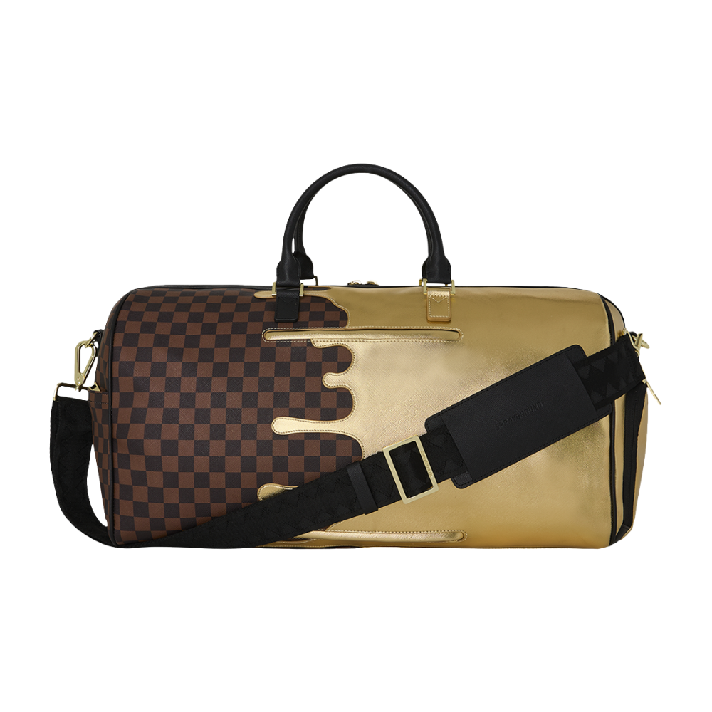 Sprayground Sharks In Paris Gold Drip Large Duffle