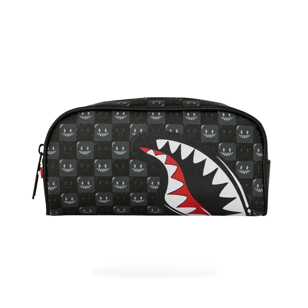 Sprayground Sharks In Paris WTF Bubbly Black Check Pencil Pouch