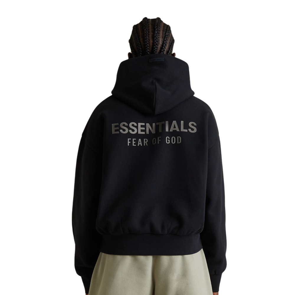 Fear of God ESSENTIALS Jet Black Classic Fleece Hoodie