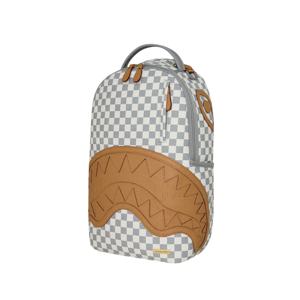 Sprayground Embossed Check Cream DLXSV Backpack