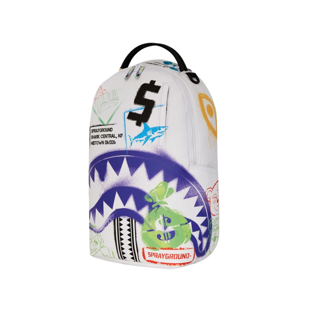 SHARK CENTRAL STENCILS WHITE DLXSV BACKPACK