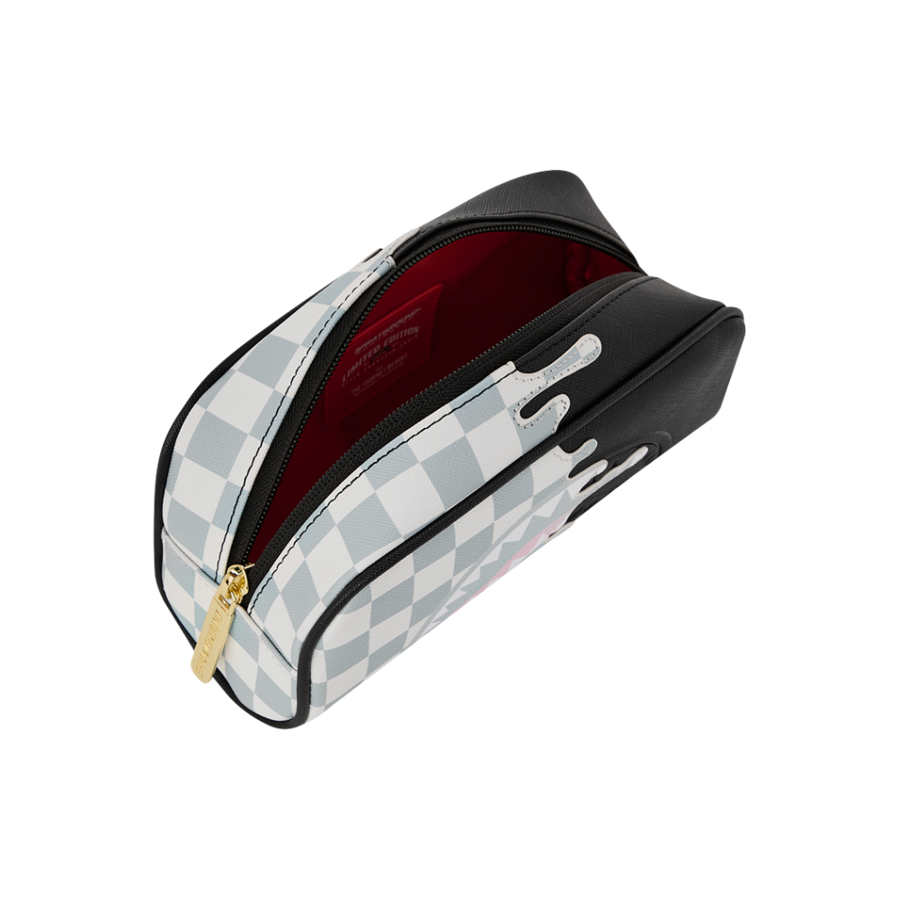 Sprayground Cream Check Side Drip Pouch