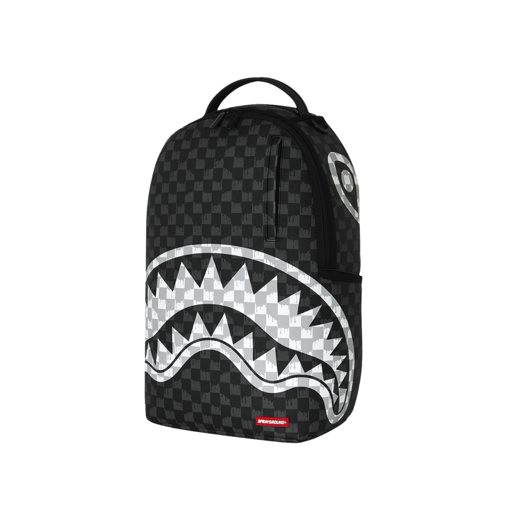 Sprayground Black And White Drip Check DLXSV Backpack