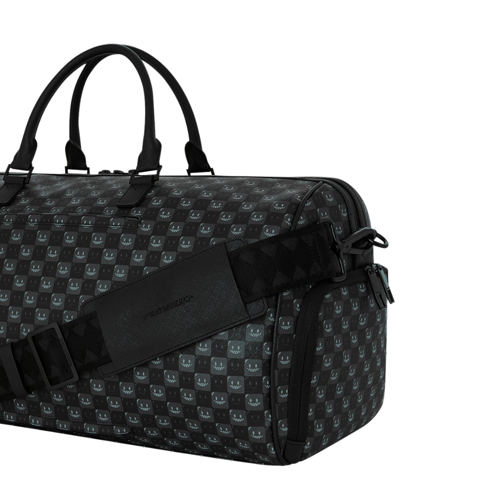 Sprayground Sharks In Paris WTF Bubbly Black Check Large Duffle
