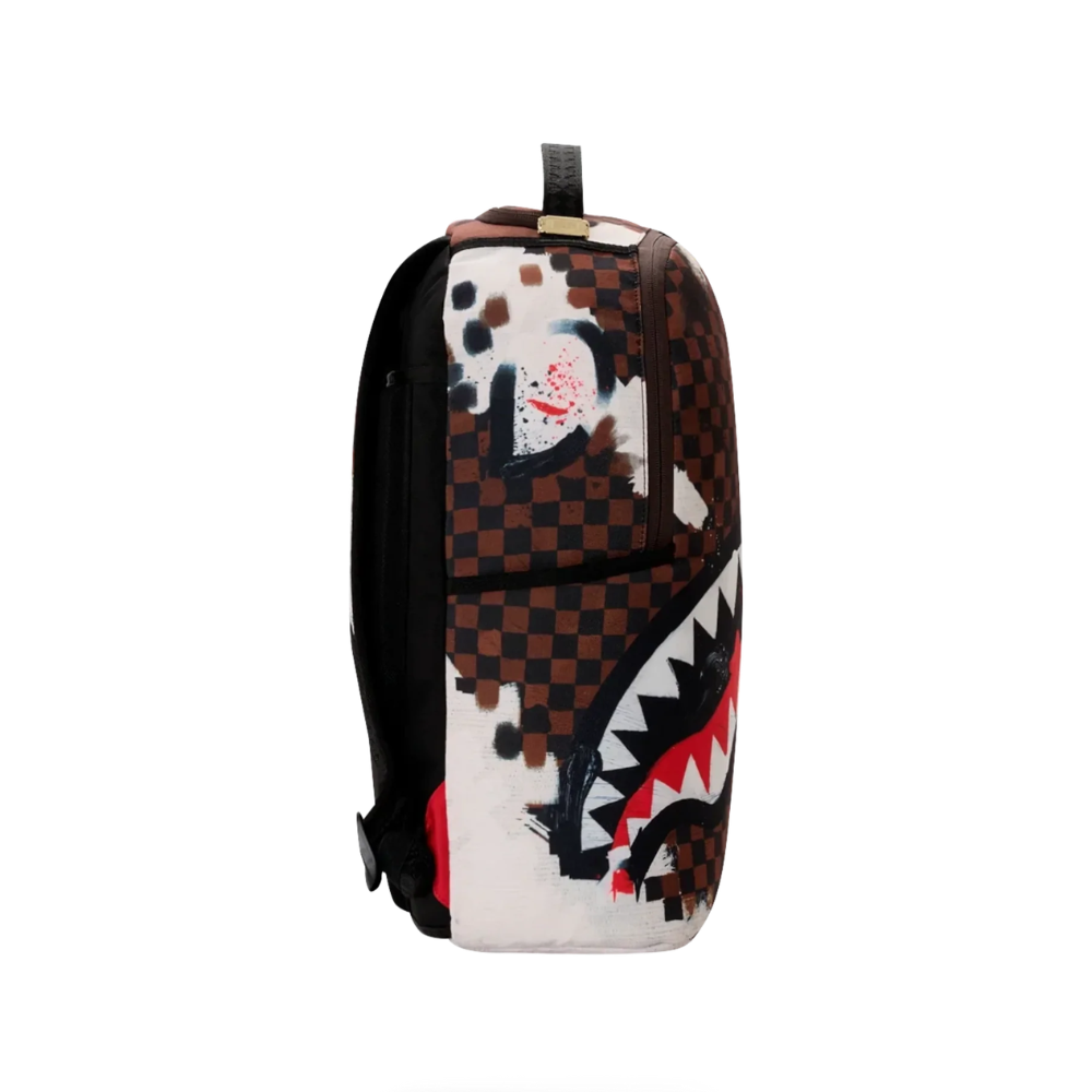 Sprayground Sharks In Paris Cotton Canvas Painted DLX Backpack