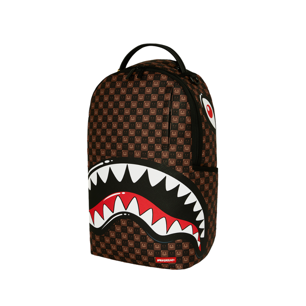 Sprayground Sharks In Paris WTF Bubble Brown Check DLXSV Backpack
