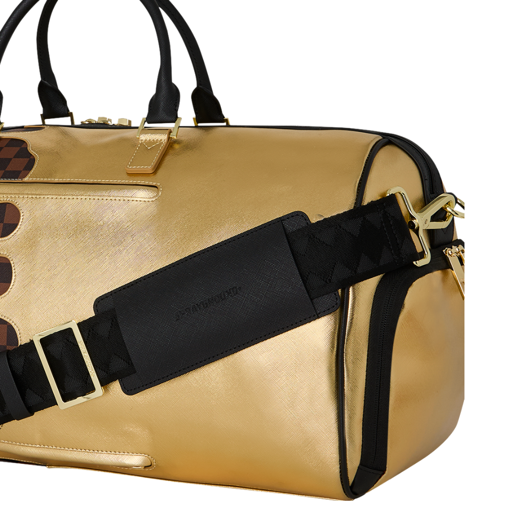 Sprayground Sharks In Paris Gold Drip Large Duffle