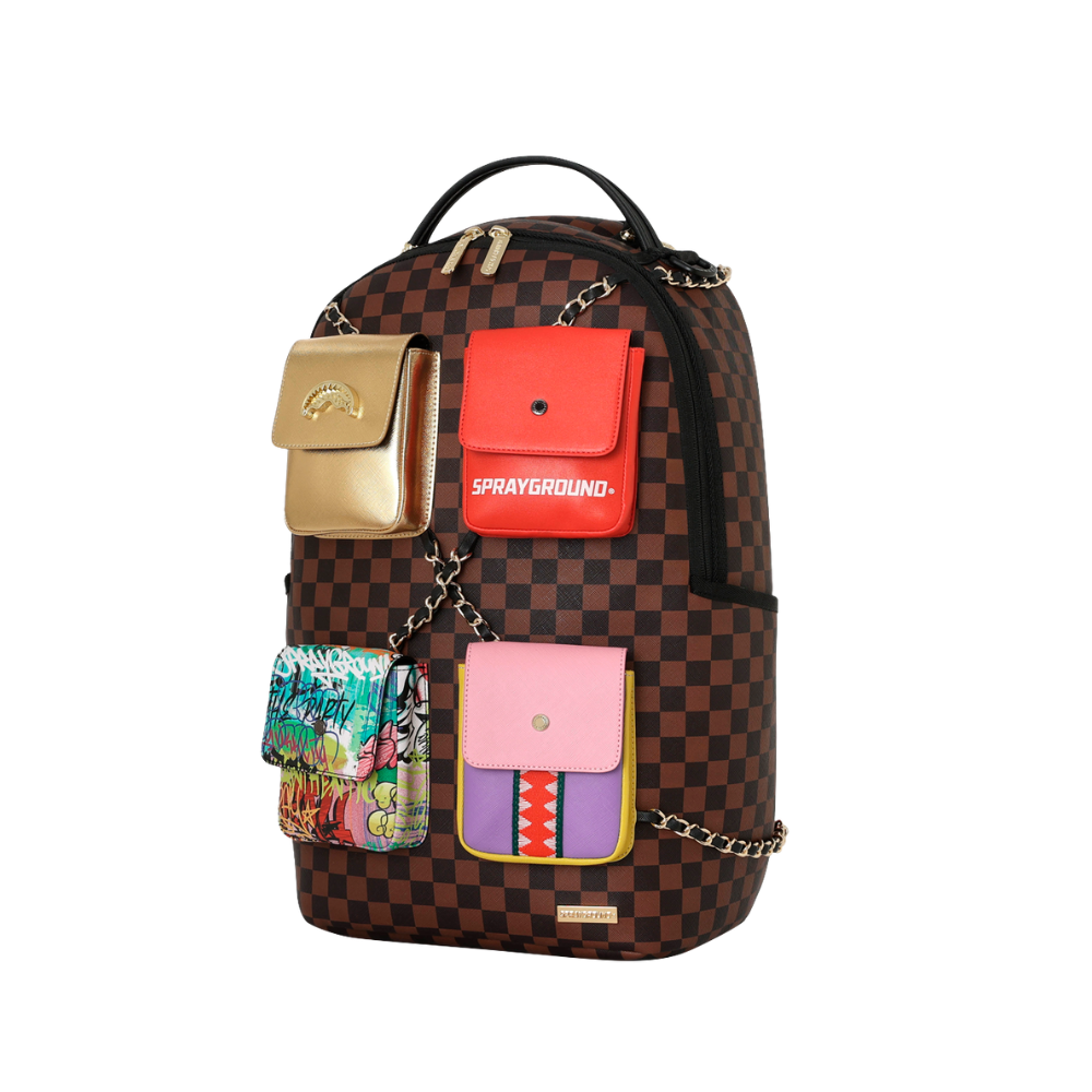Sprayground Hanging Pockets Mix Up DLXSV Backpack