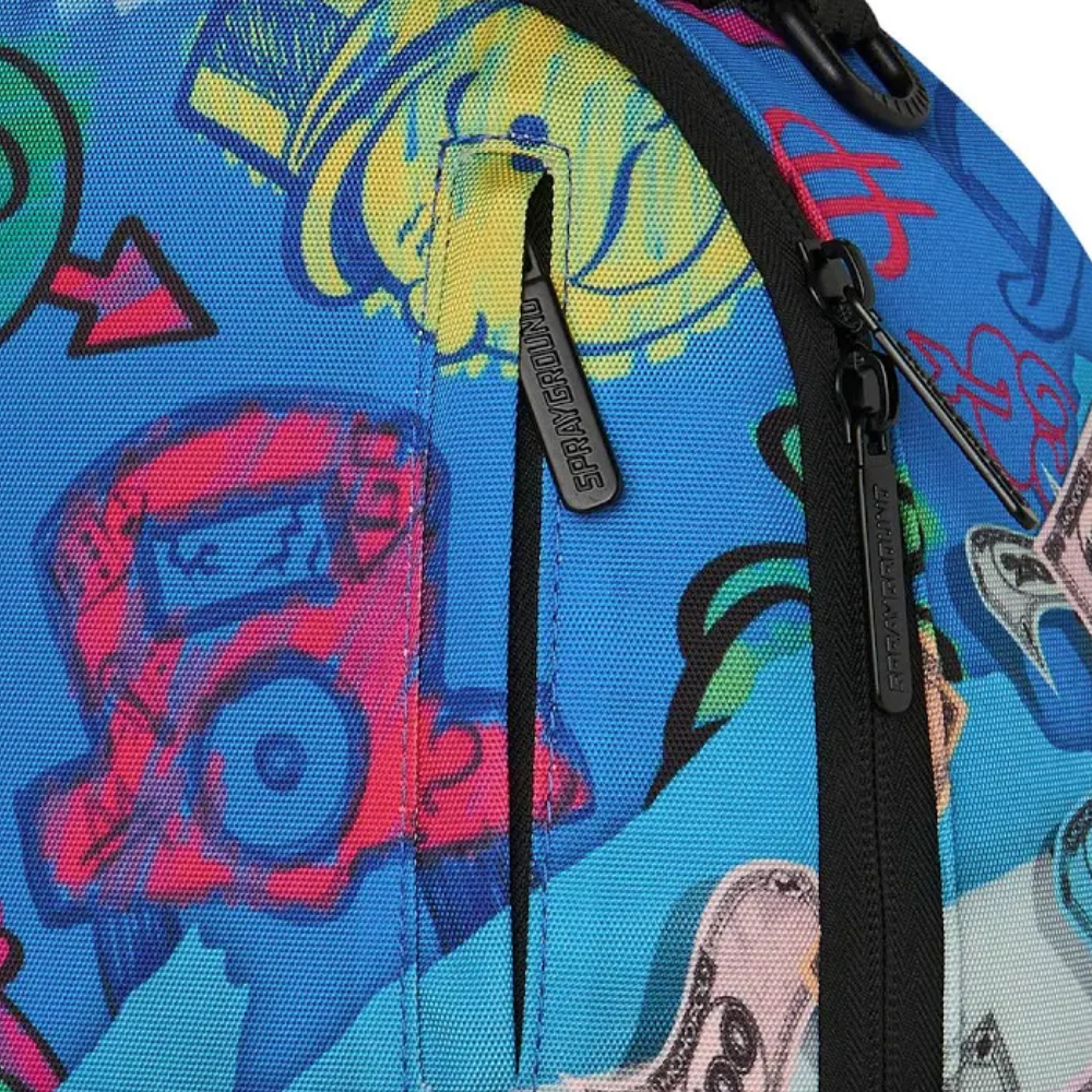Sprayground Monopoly Blue Tear Through DLXSR Backpack