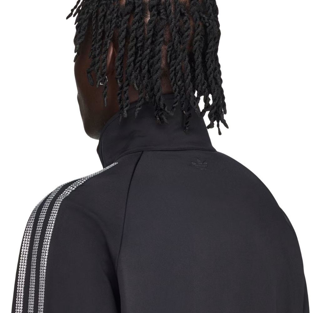Sp5der Rhinestone track top zip black