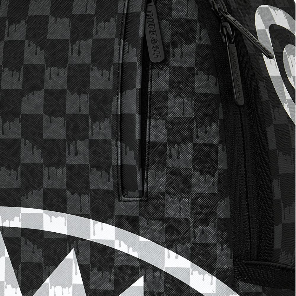 Sprayground Black And White Drip Check DLXSV Backpack