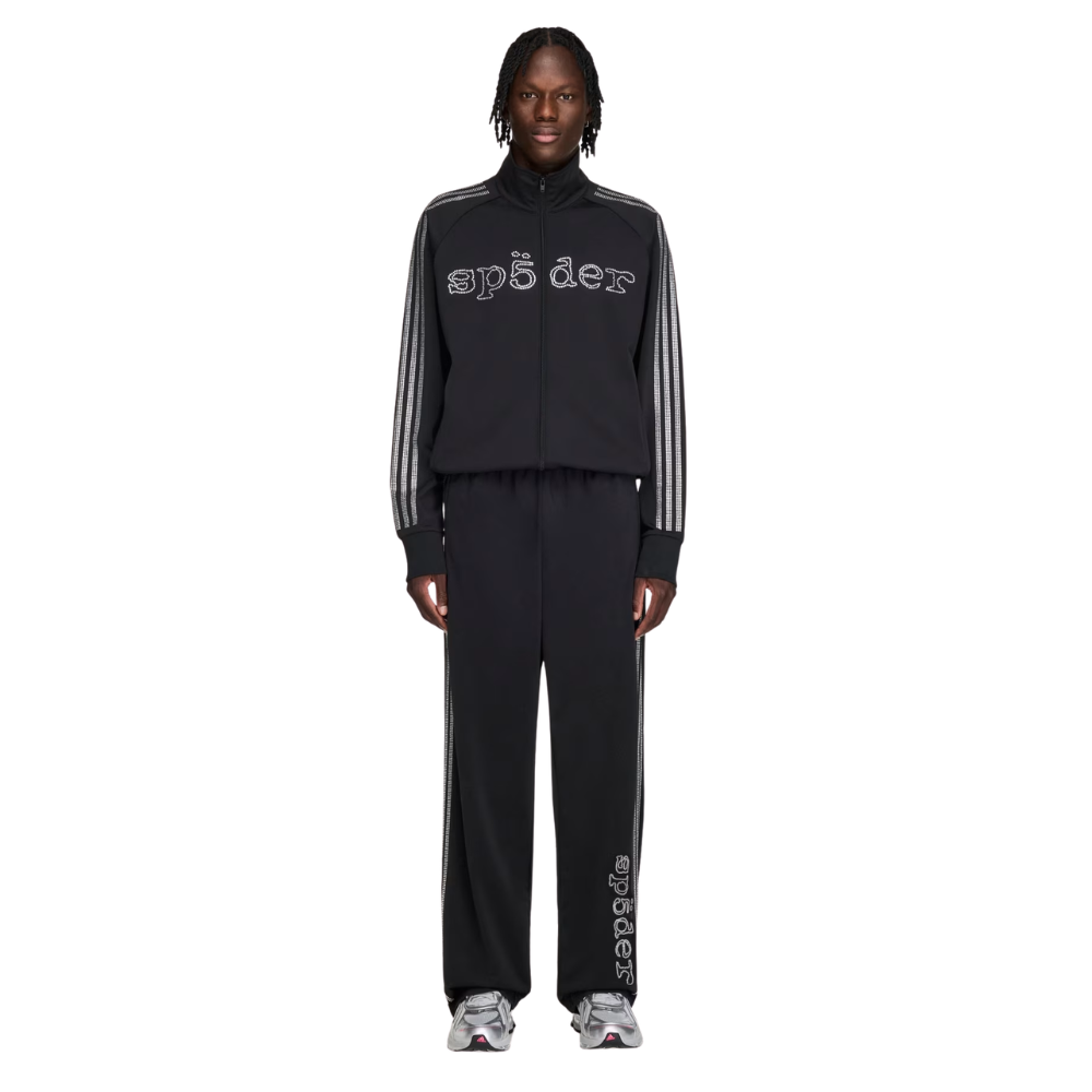 Sp5der Rhinestone track pant black