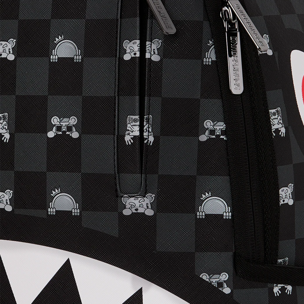 Sprayground Gray Peeking Character Check Backpack