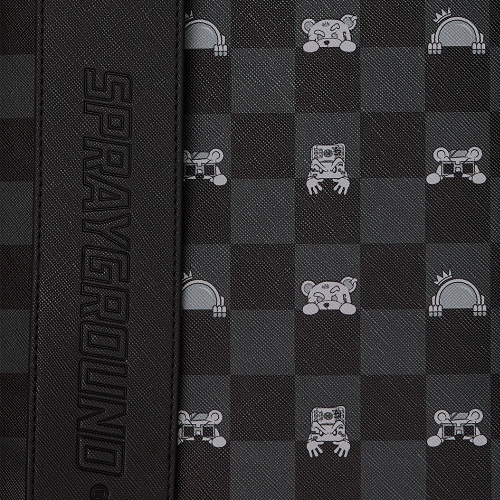 Sprayground Gray Peeking Character Check Monte Carlo Backpack