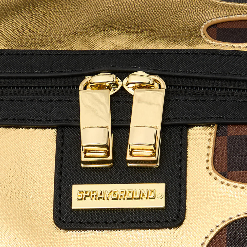 Sprayground Sharks In Paris Gold Drip Large Duffle