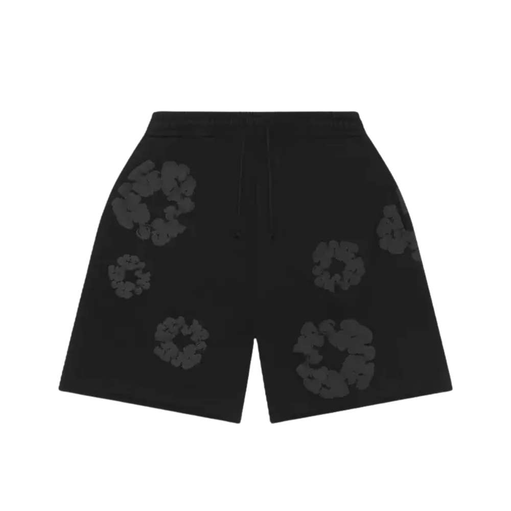 Denim Tears The Cotton Wreath Monochrome Shorts Black