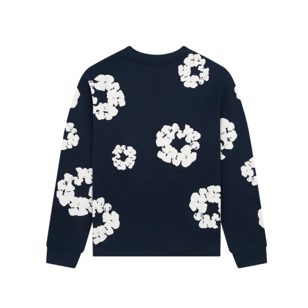 Denim Tears Cotton Wreath Long Sleeve T-Shirt Navy