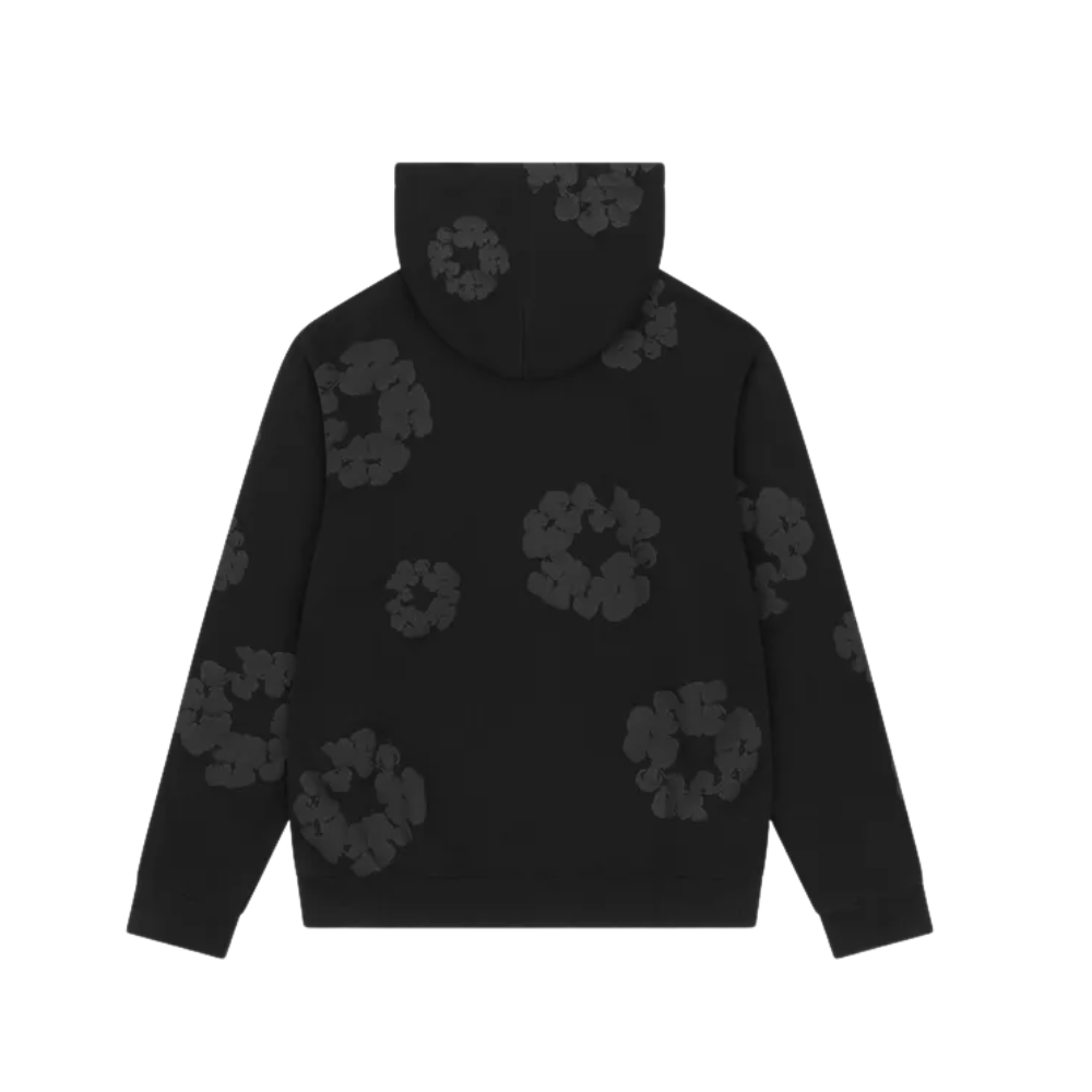 Denim Tears Cotton Wreath Monochrome Hoodie Black