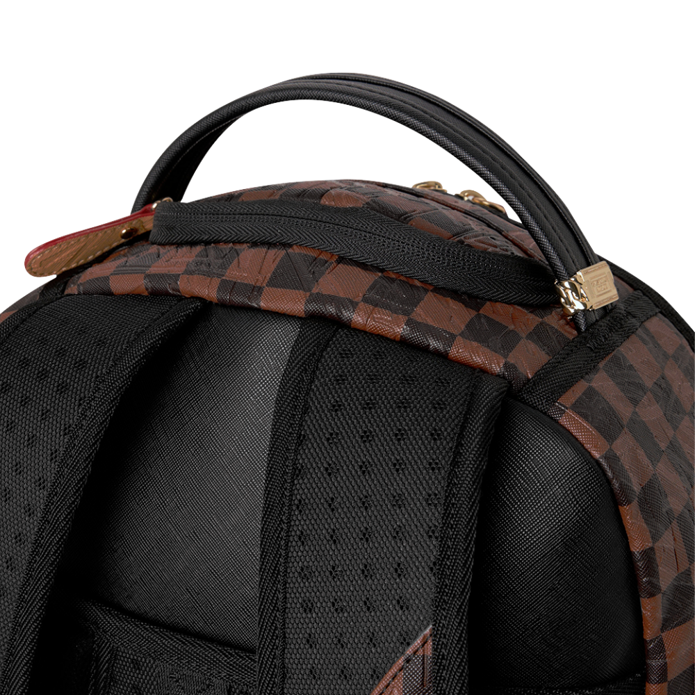 Sprayground Embossed Check Brown DLXSV Backpack