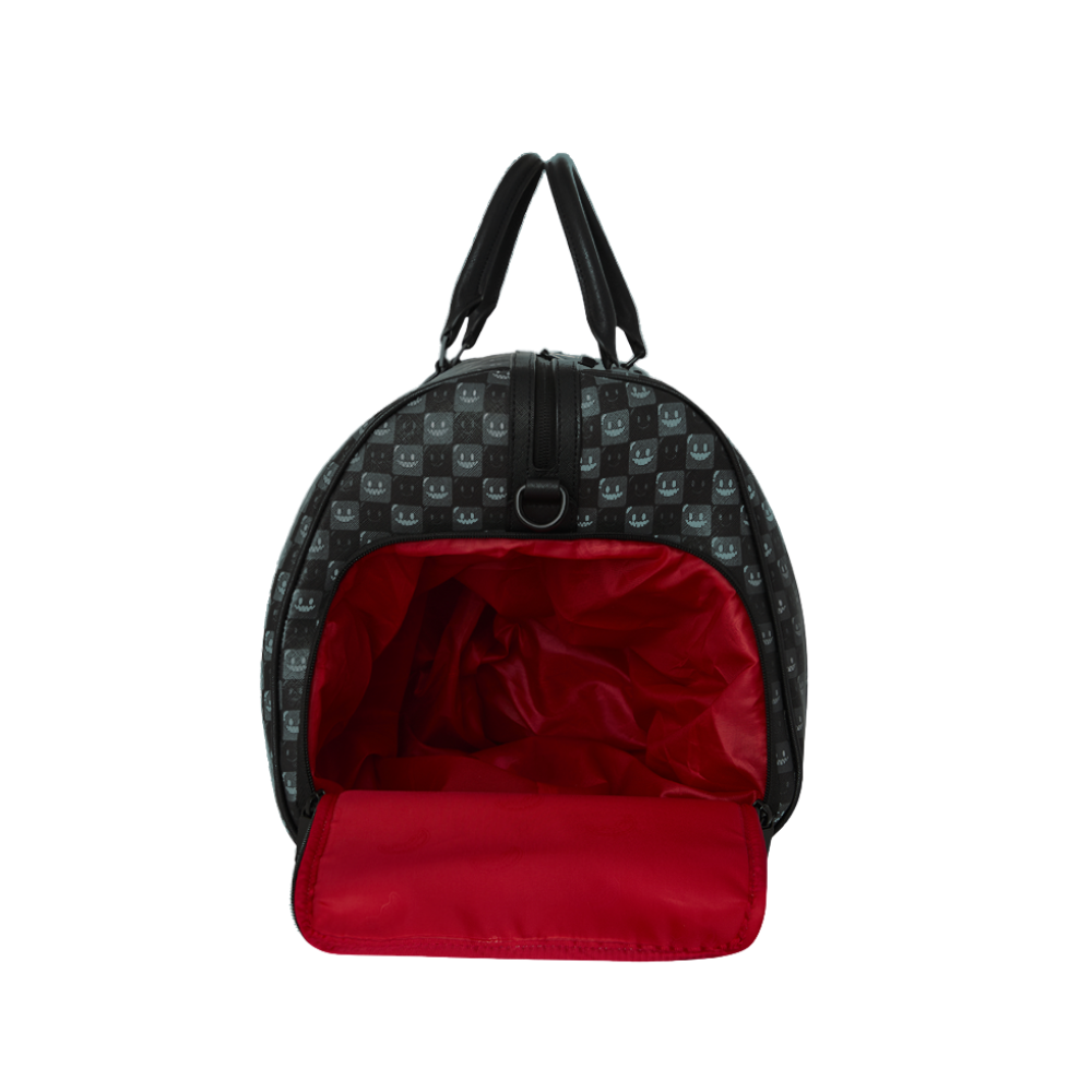 Sprayground Sharks In Paris WTF Bubbly Black Check Large Duffle