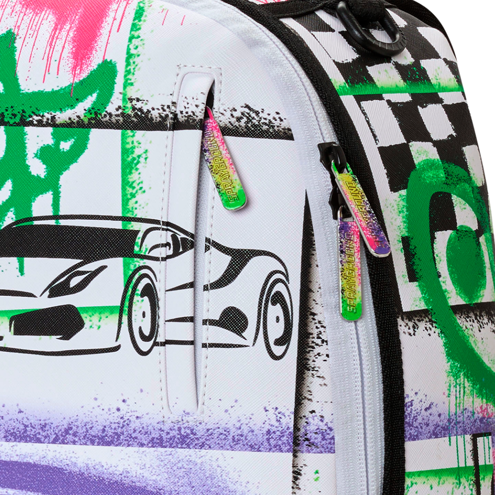 Sprayground Stencil Shark Attack Black And White Split DLXSV Backpack