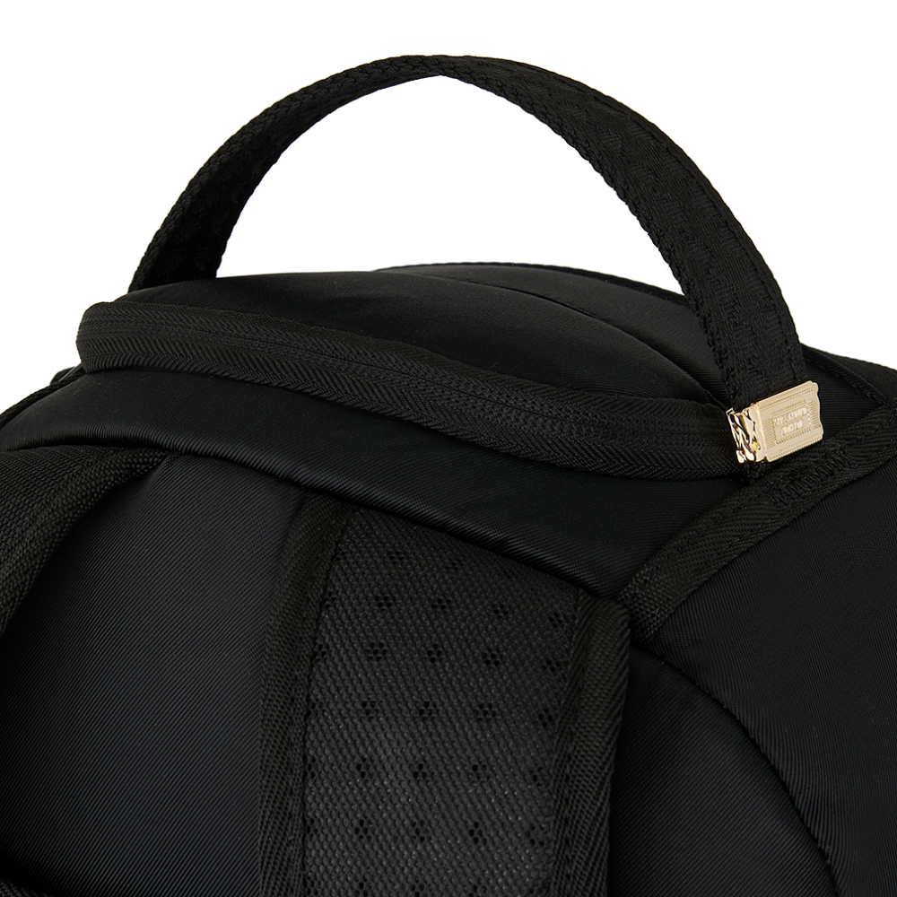 Sprayground Shark Central Black Nylon Gray Embossed DLXS Backpack