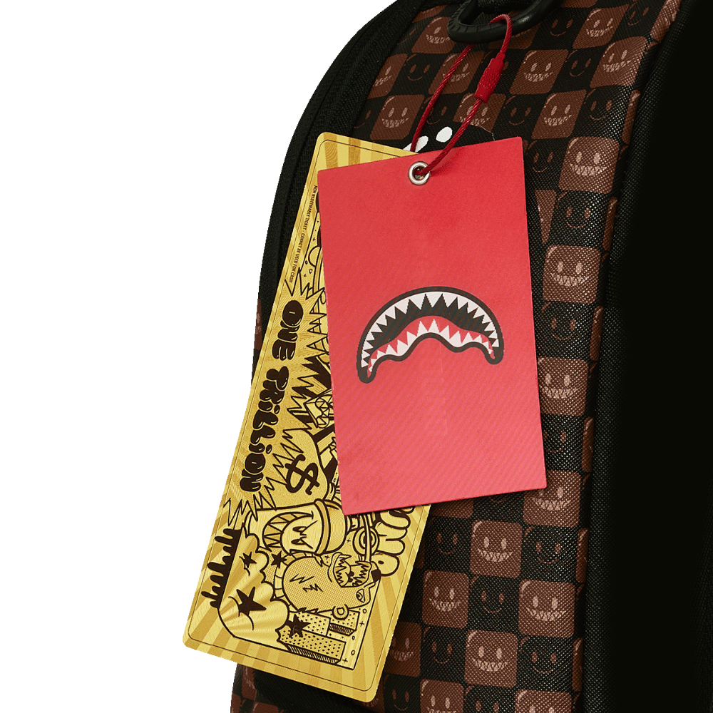 Sprayground Sharks In Paris WTF Bubble Brown Check DLXSV Backpack