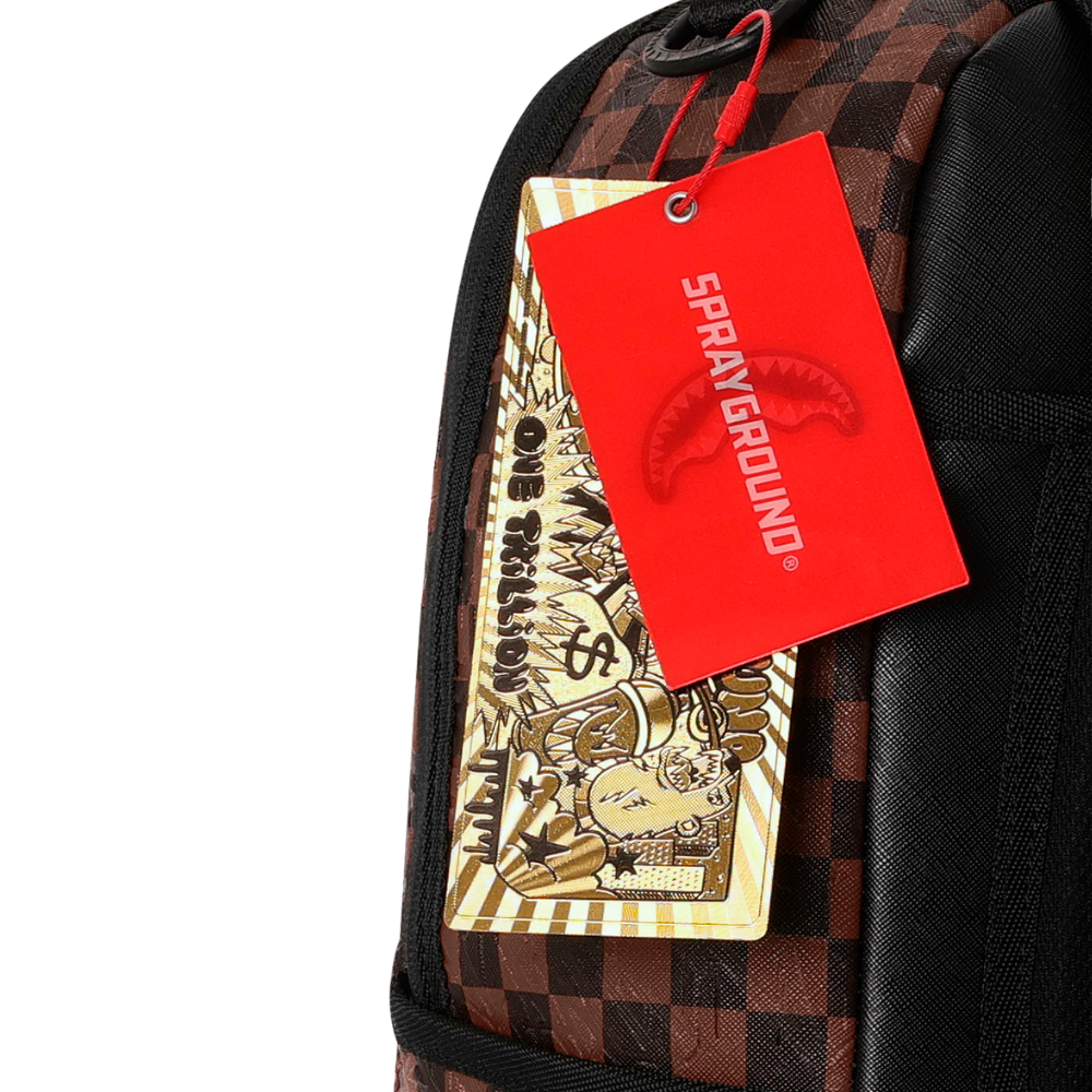 Sprayground Embossed Check Brown DLXSV Backpack
