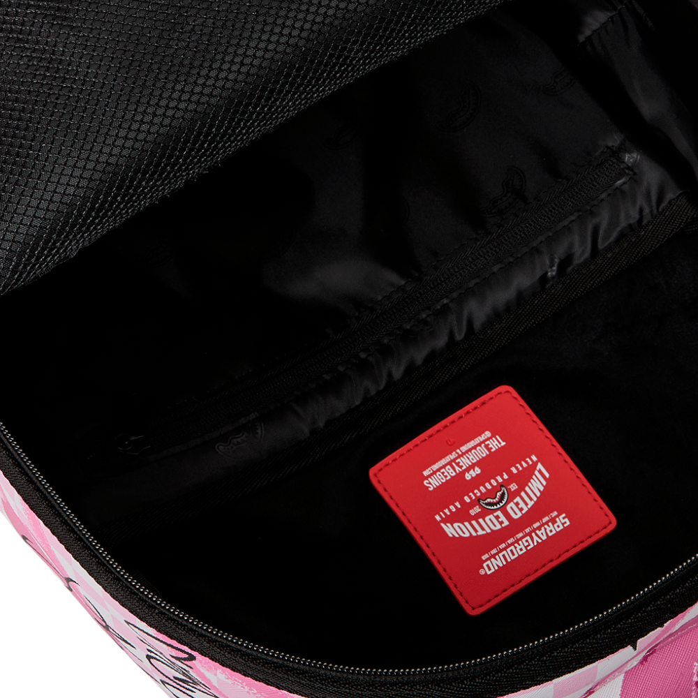 Sprayground Pink Smoke Check Backpack