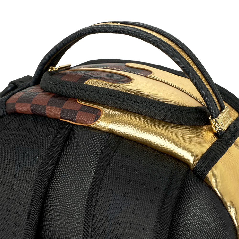 Sprayground Sharks In Paris Gold Drip DLXSV Backpack