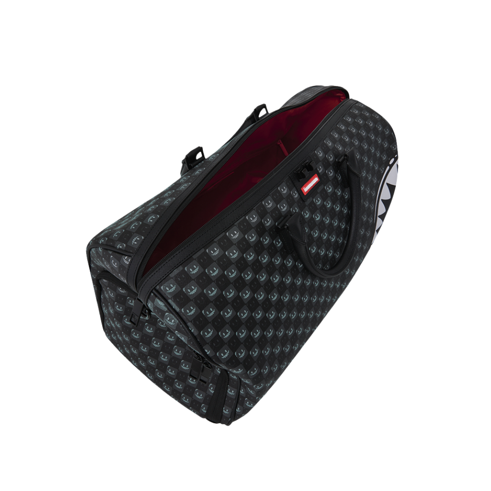 Sprayground Sharks In Paris WTF Bubbly Black Check Large Duffle