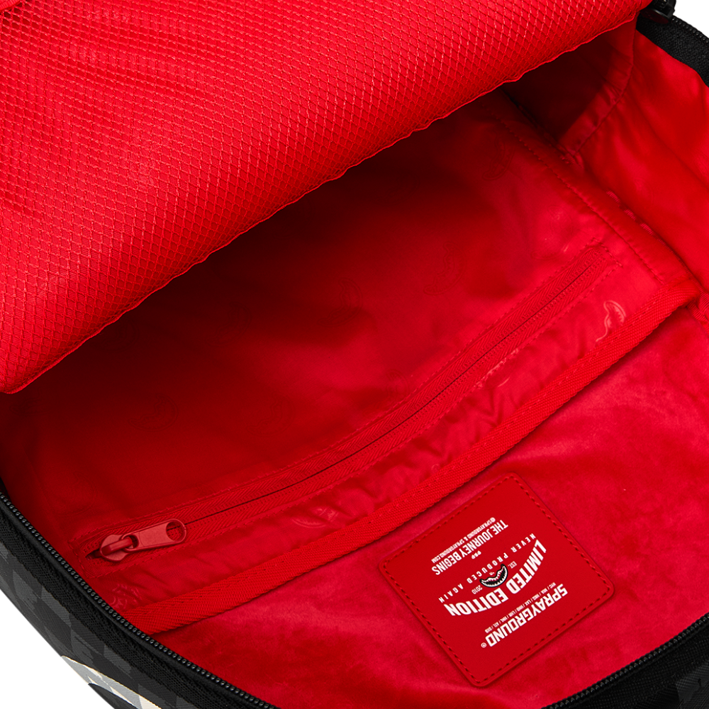 Sprayground Black And White Drip Check DLXSV Backpack