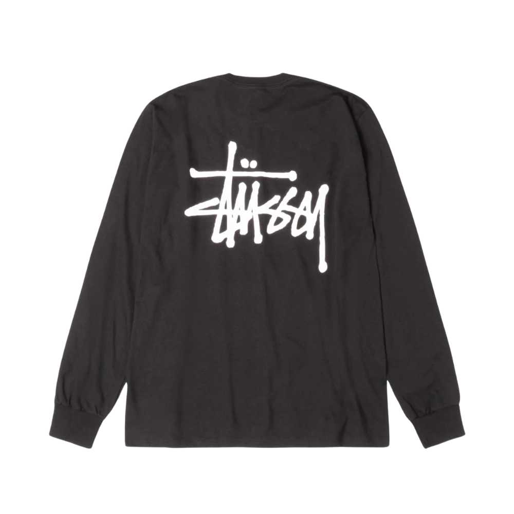 Basic Stussy LS tee black back