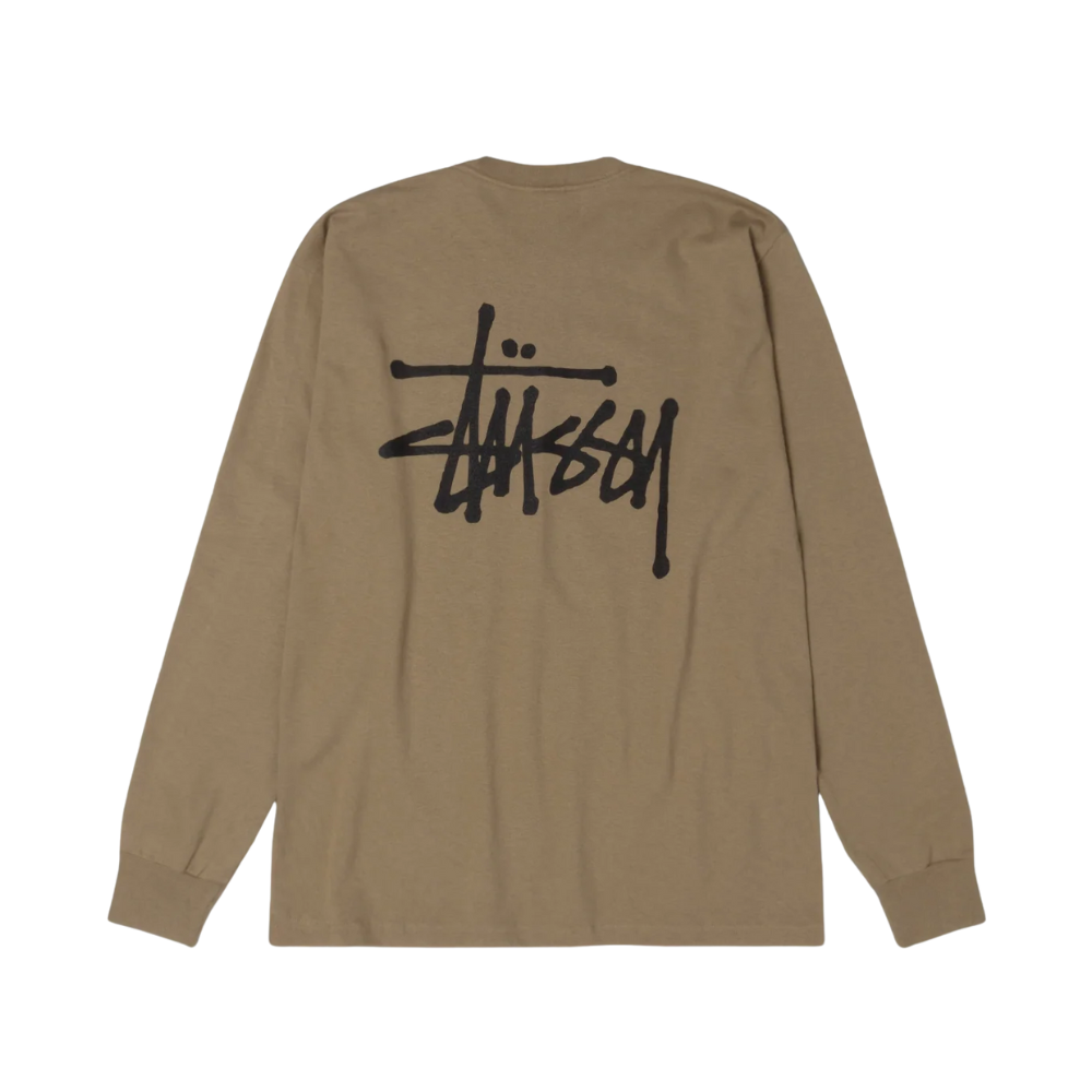 Basic Stussy LS tee olive back