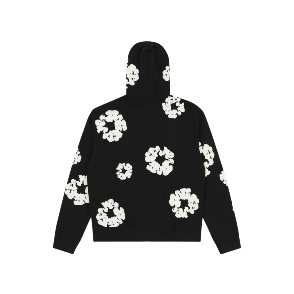Denim Tears Cotton Wreath Zip Black Hoodie