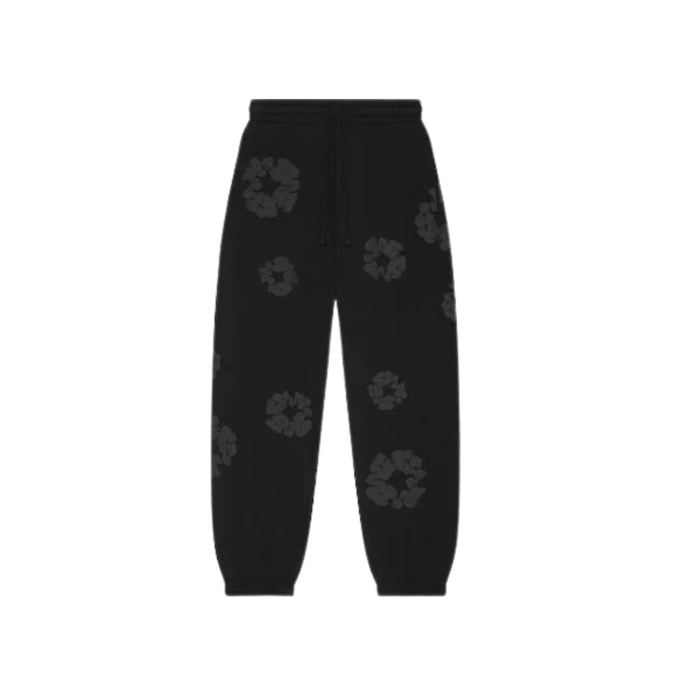 Denim Tears Cotton Wreath Black Sweatpants Monochrome