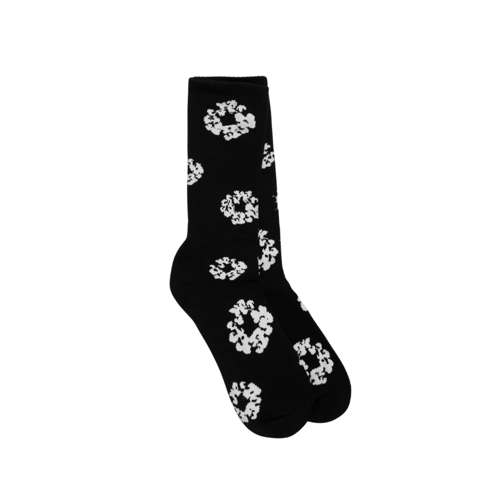 Denim Tears Cotton Wreath Socks Black