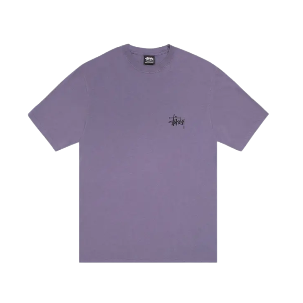 Stussy Basic Pigment Dyed Tee grape front view