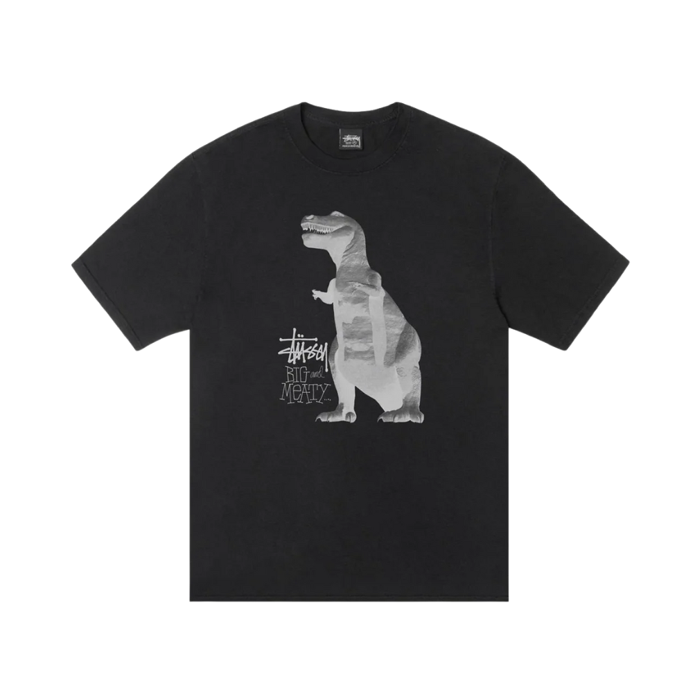 StussyBig_and_MeatyPigmentDyedT-Shirtblackfrontview