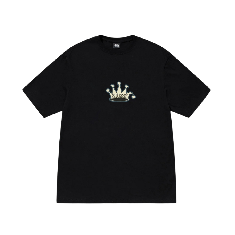 StussyKingCrownTeeblackfrontview
