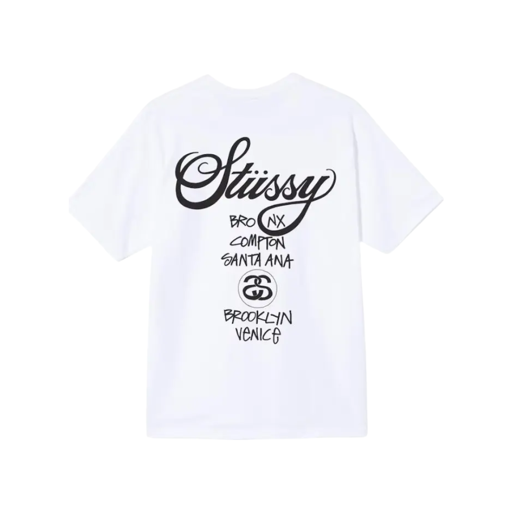 Stussy World Tour T-shirt white back view
