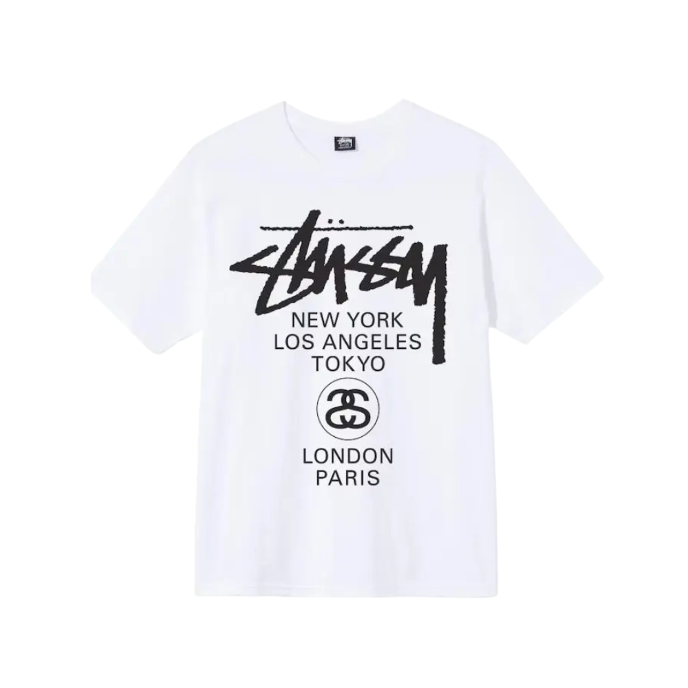 Stussy World Tour T-shirt white front view