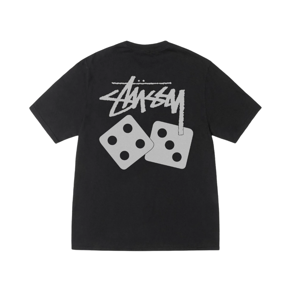 Stussy dice pigment dyed tee black back view