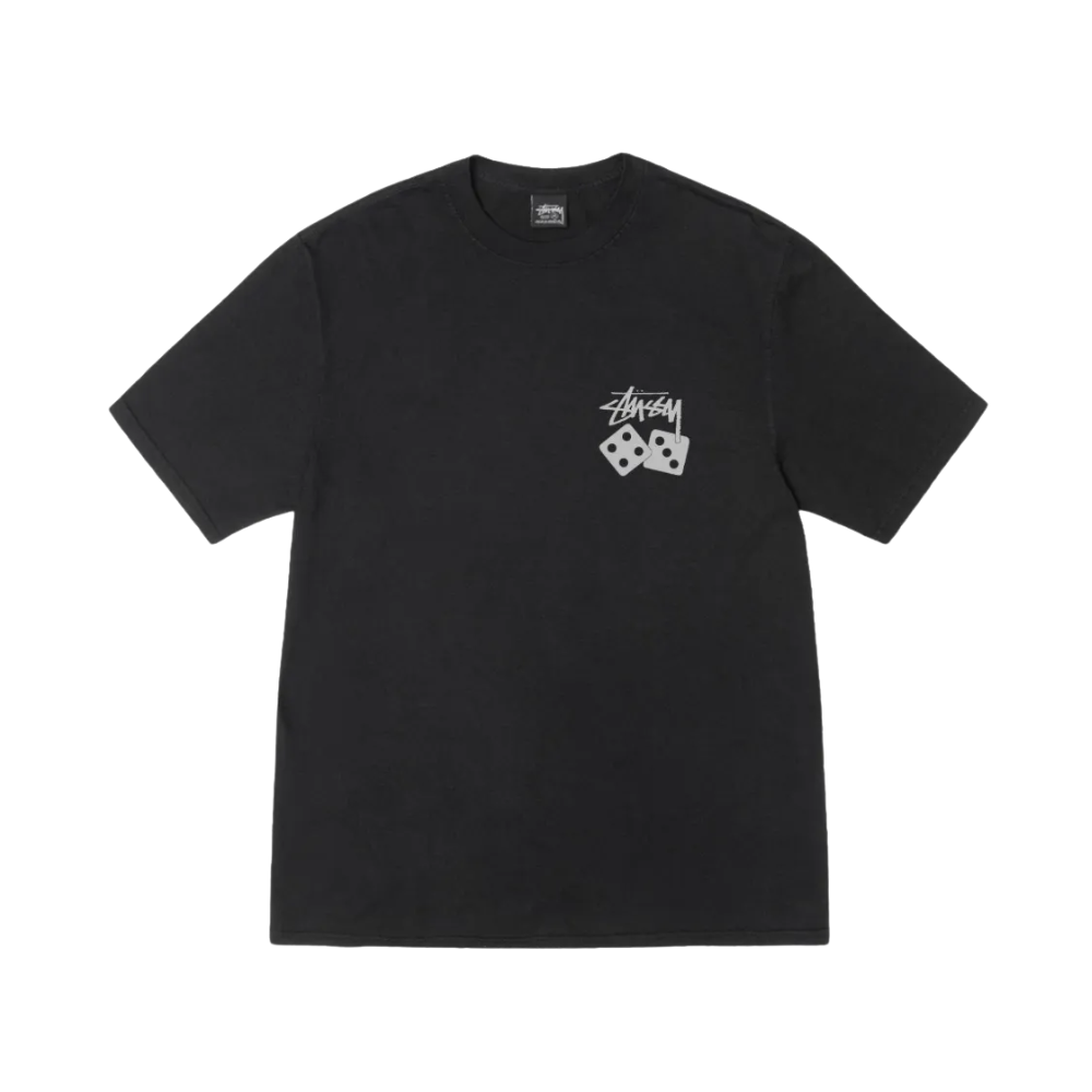 Stussy dice pigment dyed tee black front view
